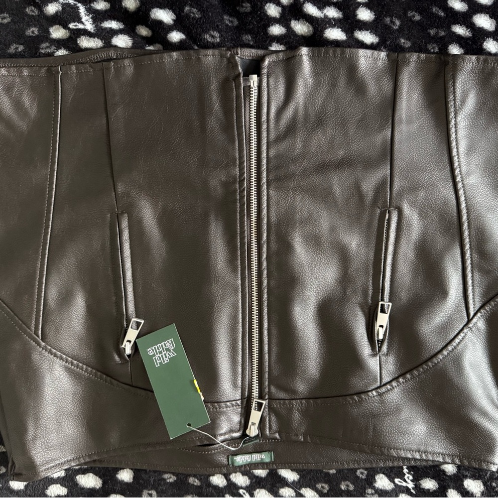 Brown Leather Corset skirt